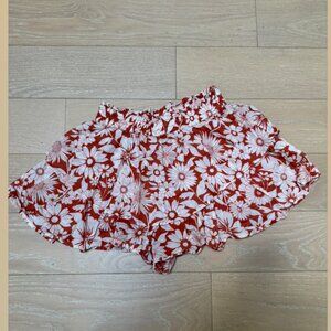 American Eagle Skort (Orange, White Floral) - Size XS